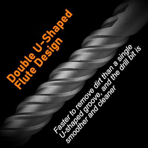 SDS Plus Bits (1-1/4"*12")-2PCS Rotary Hammer Drill Bits Set Cross Carbide Tips for Concrete, Brick, Cement Walls, Stone, Brick