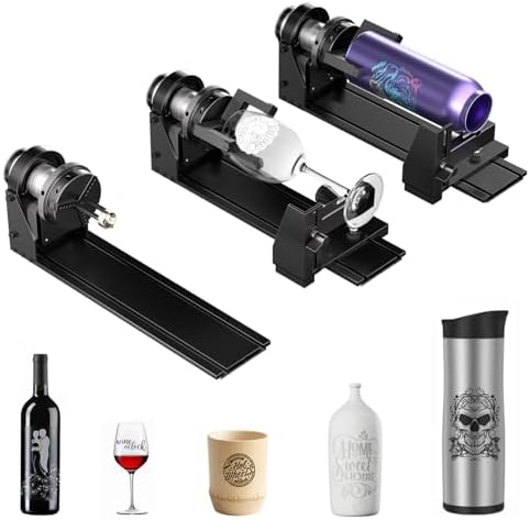 Longer Rotary Roller Series, Rotary Extension for Ray5/B1 Series, Other Frame Engraving Machines (Must with 12Pcs Riser), Y-axis Rotary for Engraving Cylindrical Objects, Tumbler, Size 323*80*112mm