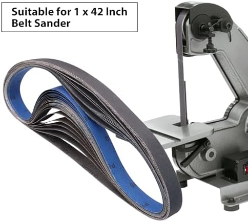 Taokyid 1x42 Inch Sanding Belts, 120 240 400 600 800 1000 Grit, 18 Pack