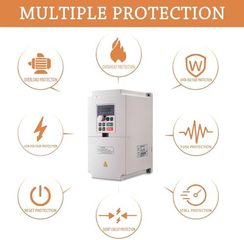 QNK 7.5KW 10HP 220V AC 33A VFD Converter Single to 3 Phase Inverter