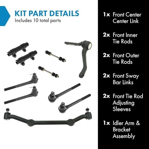 TRQ Front Steering & Suspension Kit Center Link Idler Arm & Bracket