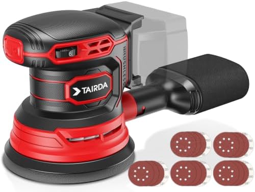 Cordless Random Orbital Sander Compatible for Milwaukee 18V Battery(NO Battery), Palm Orbital Sander With Dust Collector, 6 Variable Speeds, 20Pcs Sandpaper For Sanding Polishing Woodworking