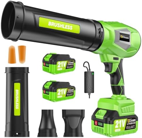 Cordless Leaf Blower, 1.8Lbs Brushless Handheld Turbo Jet Blower, 6 Speed