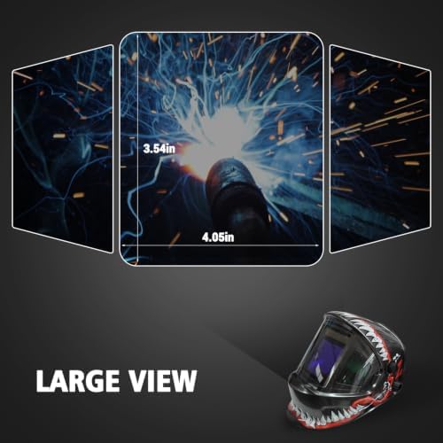 Welding Helmet, Large Viewing Screen 4.05"X3.54" Auto Darkening Welding Helmet True Color Solar Power 4 Arc Sensor Wide Shade 4~5/8-9/13 for TIG MIG Arc Weld Grinding Welder Mask(Colorful)