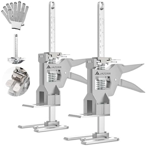 2Pcs Metal Labor Saving Arm Jack, Load-Bearing 440 lb Multi-Function Height Adjustment Lifting Device Arm Tool Lift Wall Tile Locator Door Panel Lifting Cabinet Jack Board Lifter