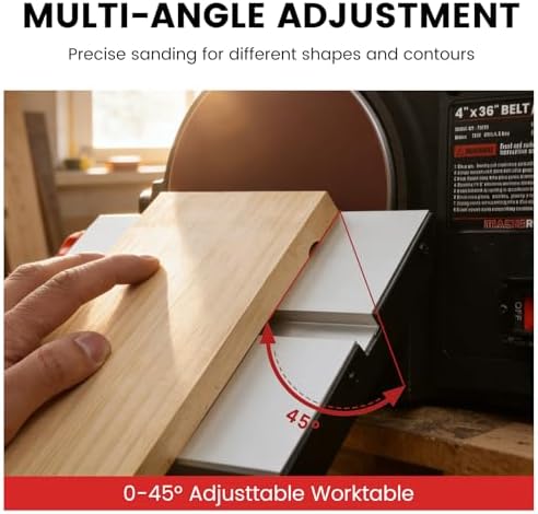 FINDBUYTOOL Belt and Disc Sander, 4.3A Benchtop Sander with 4-1/2"W x 11"L Belt Table and 10"W x 12"L Disc Table, Adjustable Belt Disc Sanders for Sanding, DIY Woodworking, Metal & Knife Sharpening