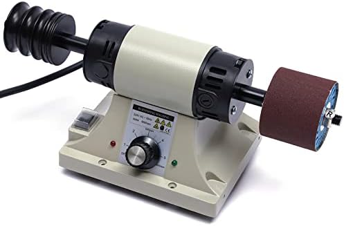 Leather Polisher Burnisher, 350W Electric Edge Grinding Machine, 0-10000 RPM, Adjustable Speed, Rosewood Grinding Head Sander with Grinding Heads for Leather Edge Finishing Polishing