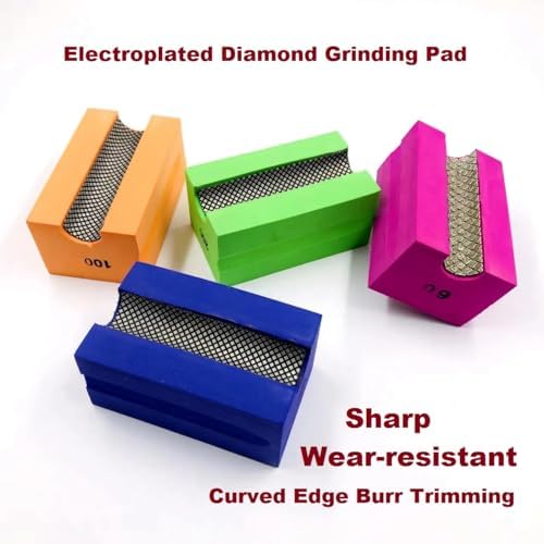 Concave Electroplated Diamond Sanding Block, 60 Grit Curved Polishing Pad for Grinding Trimming Granite Marble Glass Stone Tile Wood (1 Piece)