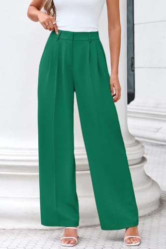 FUNYYZO Wide Leg Dress Pants for Women Work Slacks Business Casual Outfits