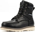 SUREWAY Men's 8" Moc Toe Full-Grain Leather Soft Toe Work Boots, EH Rated
