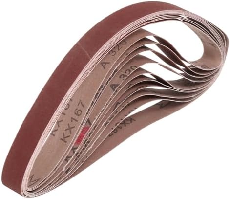 HARFINGTON 1-1/2 x 30 Inch Sanding Belts, 10 Pcs 320 Grits Aluminum Oxide
