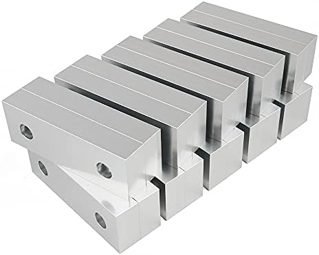 10 Set 20pcs 6 x 2 x 1 Soft Jaws Set Standard Machinable Aluminum Compatible with Kurt 6" Vise Jaws