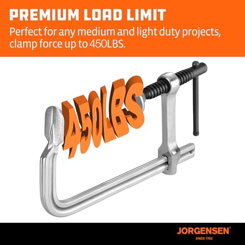Jorgensen 6-Inch Light-Duty Drop Forged Steel Bar Clamps, 2-Pack