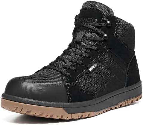 NINGO Composite Toe Work Shoes for Men, Lightweight Composite Toe Boots