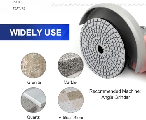 SHDIATOOL 4 Inch Wet Diamond Polishing Pads 1500 Grit 8PCS for Marble Stone