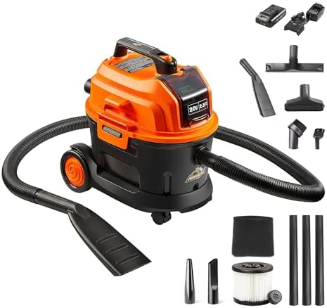 Armor All DAA202W 0901 2.5 Gal 20V Max Cordless Wet/Dry Vac Orange/Black