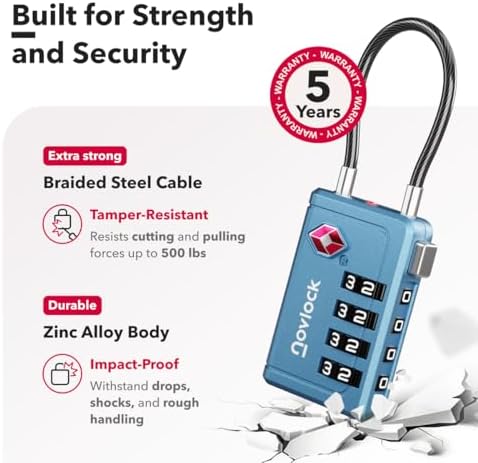 TSA Approved Luggage Locks, Travel Locks with Inspection Indicator