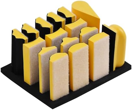 20pc Hand Sanding Block Set - Hook and Loop Interchangeable Assorted Shapes
