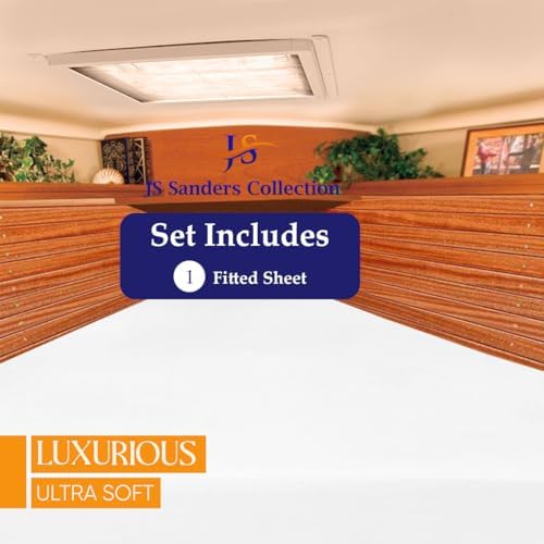 JS Sanders XL V Berth Boat Sheet 1 Pcs 600 TC Egyptian Cotton, White