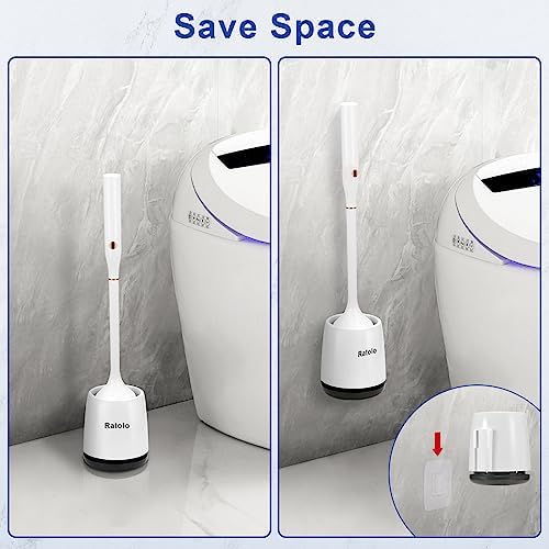 Electric Toilet Brush,Silicone Toilet Brush,Toilet Bowl Brush and Holder Set with Ventilated Holder,Toilet Brush, Floor Standing, Wall Mounted Without Drilling，Rechargeable