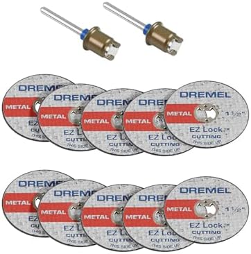 Dremel EZ406-02 EZ-Lock Starter Kit, 1 1/2-Inch Wheel Diameter, 5-Piece Fiberglass Reinforced Cut-Off Wheels and EZ402 Mandrel, Rotary Tool Cutting Disc Accessories, Pack of 2