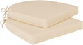 Cozyide Outdoor Chair Cushions, Waterproof Patio Seat Cushions with Adjustable Straps, Round Corner Patio Chair Cushions for Garden, Beige, 17x16x2 Inch (Pack of 2)