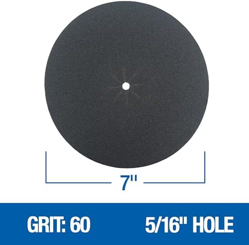 Mercer Industries 407060 Silicon Carbide Floor Sanding Edger Discs, 7" x 5/16" Hole, Grit 60F (50 pack)