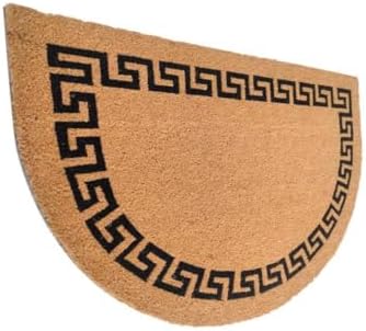 24 in. W X 36 in. L Black/Brown Greek Key Coir Door Mat