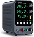 DC Power Supply, 30V 5A Bench Power Supply with Memory Storage & Recall，Variable Power Suppy with Encoder Adjustment Knob, 5V/3.6A USB Quick-Charge & OCP Short Circuit Alarm