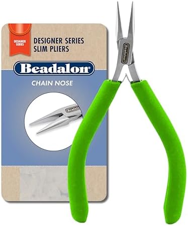 Beadalon Designer Series Slim Pliers - Chain Nose, Lime Green