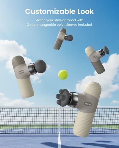RENPHO Mini Thermal Massage Gun with Heat, Color Silicone Casing, 4 Speeds
