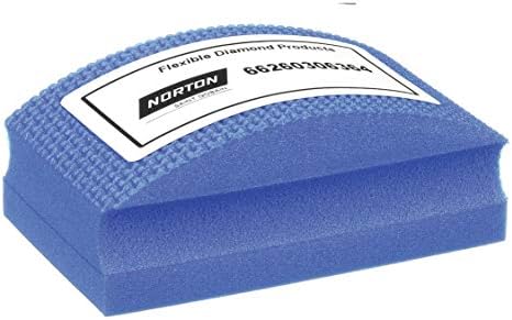 Norton HP1800 Conventional Curved Nonwoven Abrasive Hand Pad, Blue Color, Diamond, Grit 1800 (Pack of 1)