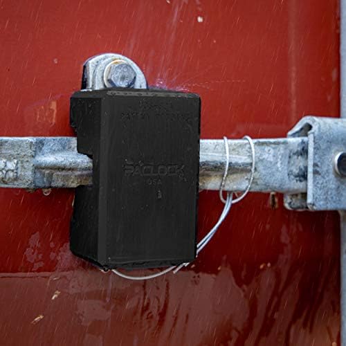 PACLOCK's 82-Series Patented Container Lock, UCS, Keyed Alike U-Pick!, Black, Anodized Aluminum, 1, for Ribbed-Handles on Container Doors