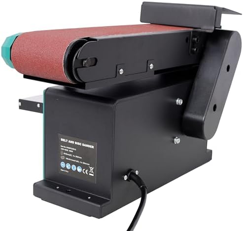 4x36 Inch Belt and Disc Sander Benchtop - 6" Sanding Station with Adjustable Angle, Bench Sander for Woodworking, Benchtop Belt Sander with Quick Tension Release