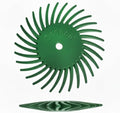 Dedeco Sunburst Radial Bristle Discs 12-Pack - 1-1/2" Curved Knife-Edge - Dark Green 50 Grit (Extra-Coarse) - Aluminum Oxide for Polishing & Finishing