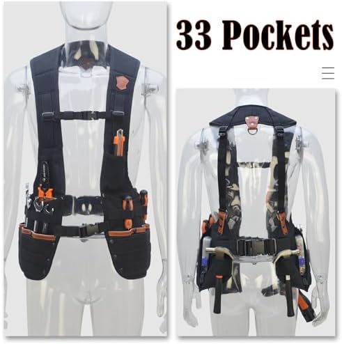 WELKINLAND Top-G Construction Leather tool vest, Electrician Tool Vest