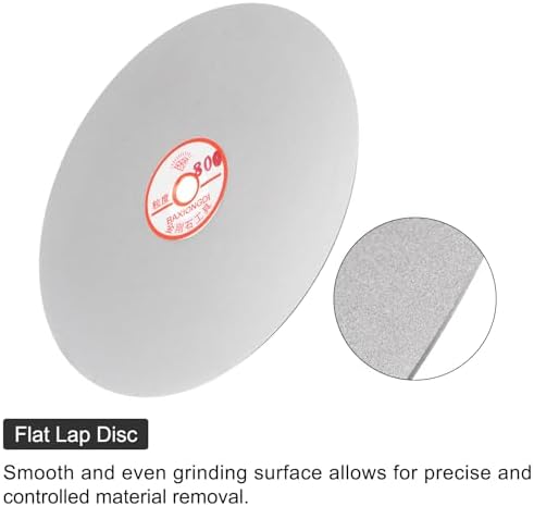 uxcell 5pcs Diamond Sanding Grinding Disc Set, 8-Inch (200mm) Grit 80/400/800/1500/3000 1/2" Arbor Hole, Flat Lap Wheel Polishing Discs for Gemstone Tile Glass Stone Metal