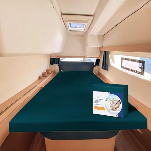 JS Sanders AFT Berth Boat Sheet 1 Pcs 600 TC Egyptian Cotton, Teal