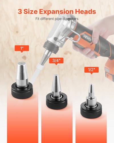 VEVOR 20V Max Cordless Tube Expander for 1/2", 3/4", 1" PEX-A Pipes