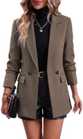 Mina Self 2026 Women's Fall Plaid Blazer Houndstooth Jacket Business Casual