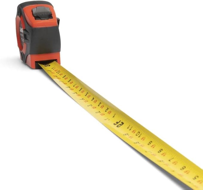 Crescent Lufkin 1" x 25' P1000 Series Hi-Viz® Orange Engineer's Yellow Clad A4 Blade Power Return Tape Measure - PHV1425DN
