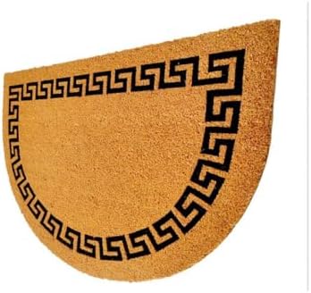 24 in. W X 36 in. L Black/Brown Greek Key Coir Door Mat