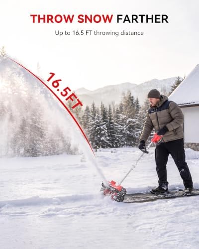 Cordless Snow Shovel, 14-Inch Width, 6-Inch Depth, Up to 60mins Runtime