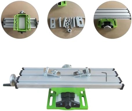 Abaodam Mini Milling Machine Vise Bench Clamp with Dual-direction Adjustable Compound Slide Table, Compatible with 12.2-3.54 Inch Drill Press Workholding Device for Woodworking and Milling