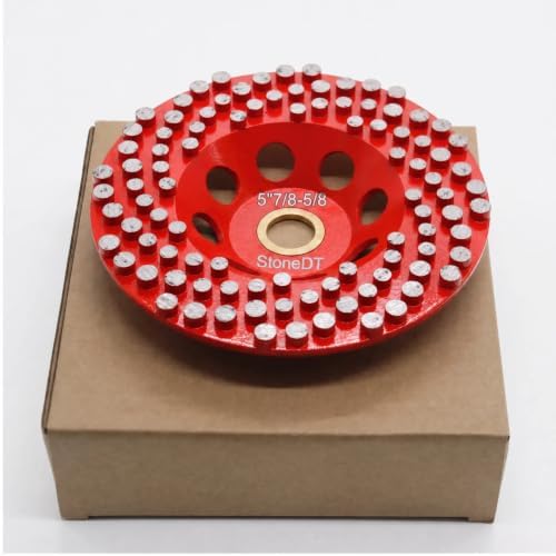 5” Concrete Grinding Wheel, Diamond Grinding Cup Wheel for Marble Granite, Angle Grinder Cup Wheel Fits 7/8-5/8 Inch Arbor, 16/20 Coarse Grit, Dot Segment