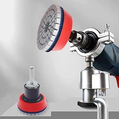 2 Inch Diamond Polishing Pads with 7Pcs Dry Wet Granite Stone Polish Pad Kit for Drill，50-3000 Grit Polishing Pad (7Pcs Dry/Wet Pads+1 Drill Adapter)