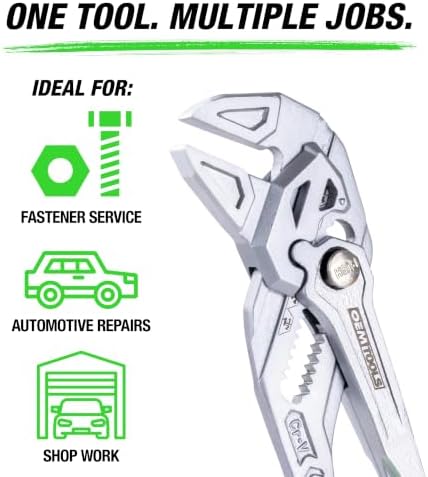 OEMTOOLS 7 & 10 Inch Pliers Wrench Set with Adjustable Jaws & Push Button