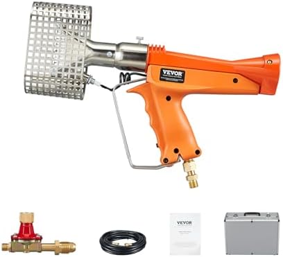 VEVOR Propane Heat Gun, Up to 187660 BTU Hot Air Gun with Adjustable Regulator, 26 FT Hose, and Hard Carrying Case, Ideal for Boat Plastic Film Shrink Wrapping, Pallet Packaging, Crafting