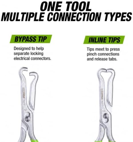 OEMTOOLS 25213 Slip-Joint Electrical Disconnect Pliers for Fuel Lines | Fuel Line Disconnect Tool w/ Inline & Bypass Tips, Automotive Electrical Disconnect Pliers w/ Comfort Grips, Knurled Tips