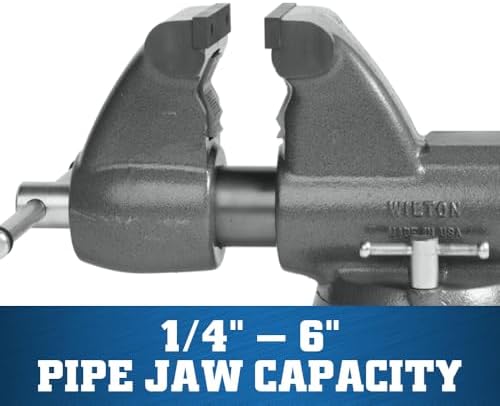 Wilton Pipe & Bench Vise, 6" Jaw Width, 9" Max Jaw Opening, 6-5/8" Throat (Model C-3)